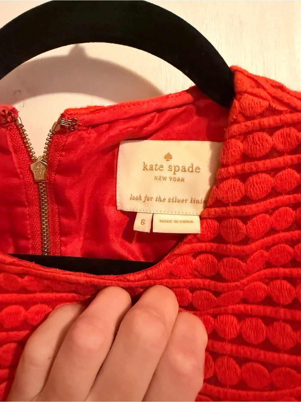 kate spade Bright Red Textured Shift Dress